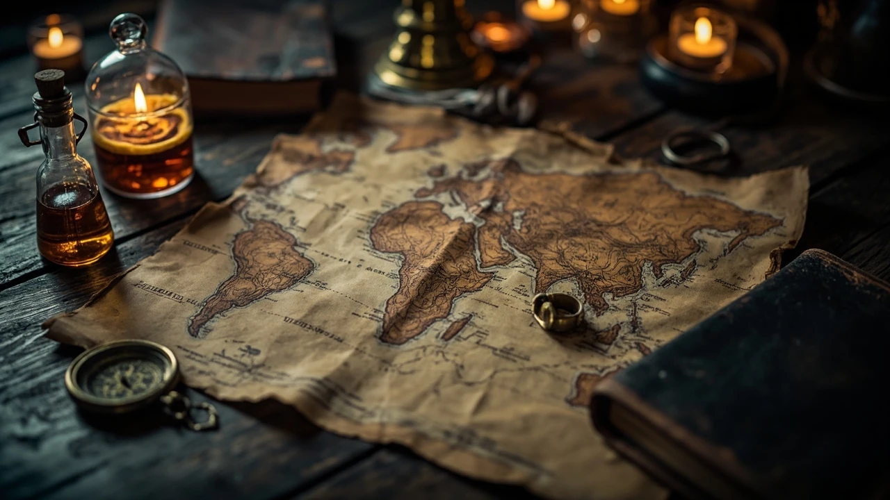 Editorial image of a player consulting an elden ring walkthrough map in a dark fantasy setting